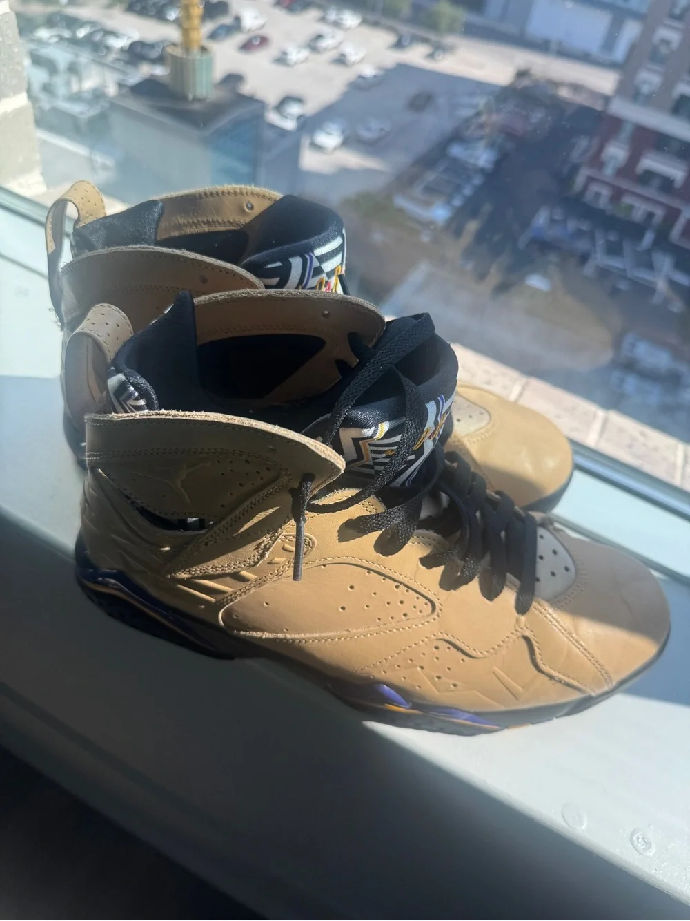 Jordan Men's Wheat/Tan High-Top Sneakers with Black Accents